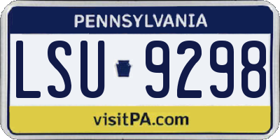 PA license plate LSU9298