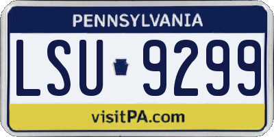 PA license plate LSU9299