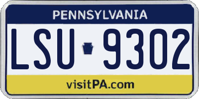 PA license plate LSU9302