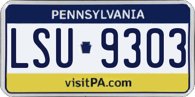 PA license plate LSU9303