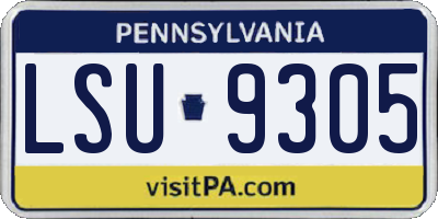 PA license plate LSU9305