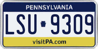 PA license plate LSU9309