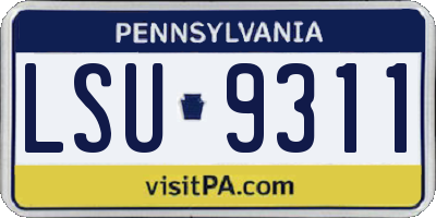 PA license plate LSU9311