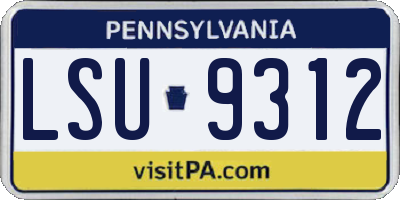 PA license plate LSU9312