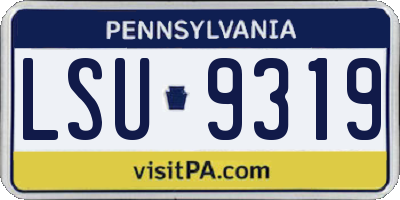 PA license plate LSU9319