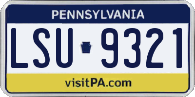 PA license plate LSU9321