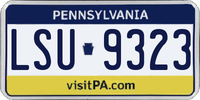 PA license plate LSU9323