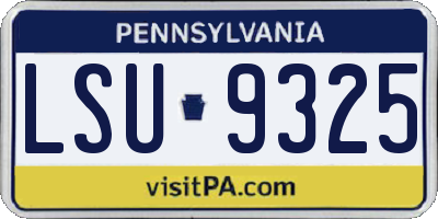 PA license plate LSU9325