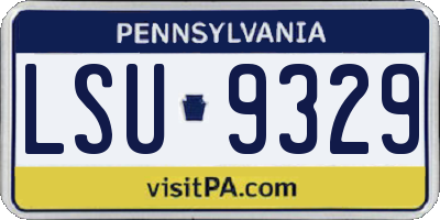 PA license plate LSU9329