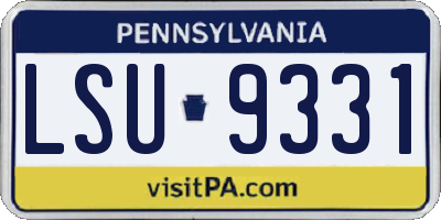 PA license plate LSU9331