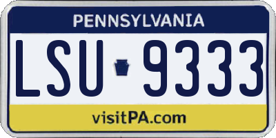 PA license plate LSU9333