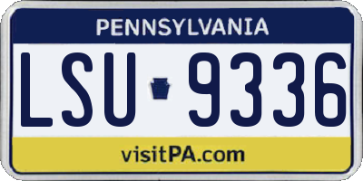 PA license plate LSU9336