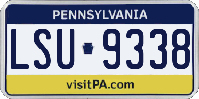 PA license plate LSU9338
