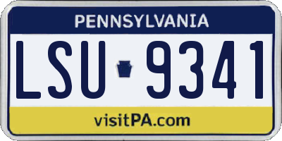 PA license plate LSU9341