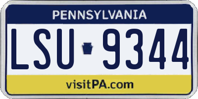 PA license plate LSU9344