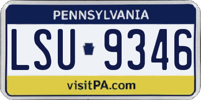 PA license plate LSU9346