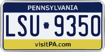 PA license plate LSU9350