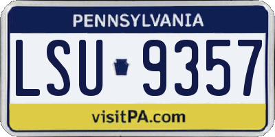 PA license plate LSU9357