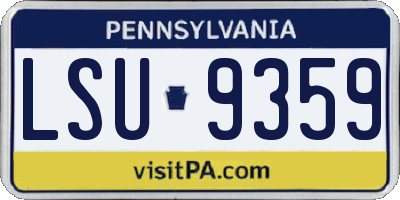 PA license plate LSU9359