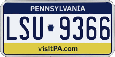 PA license plate LSU9366