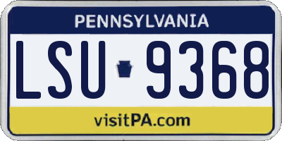 PA license plate LSU9368
