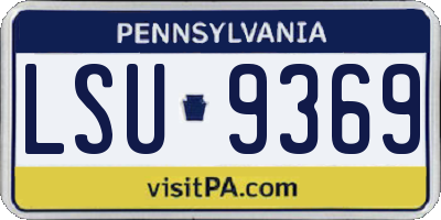 PA license plate LSU9369