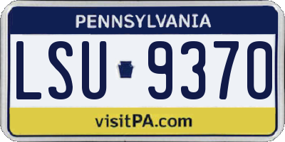 PA license plate LSU9370