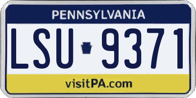 PA license plate LSU9371