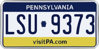 PA license plate LSU9373
