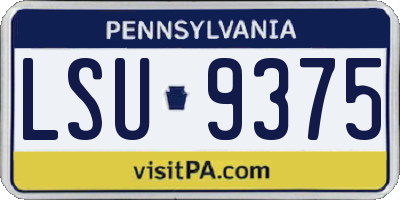 PA license plate LSU9375