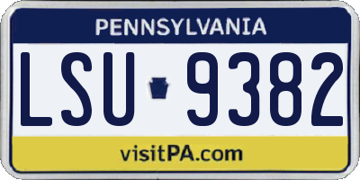 PA license plate LSU9382