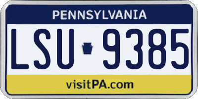 PA license plate LSU9385