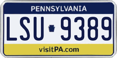PA license plate LSU9389