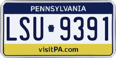PA license plate LSU9391