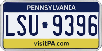 PA license plate LSU9396