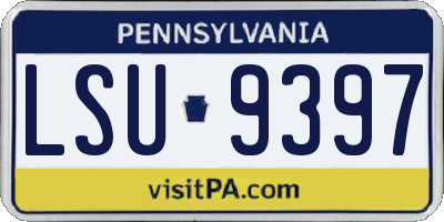 PA license plate LSU9397