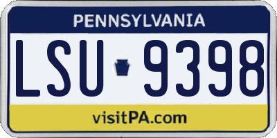 PA license plate LSU9398