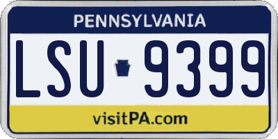 PA license plate LSU9399