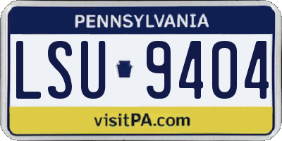PA license plate LSU9404