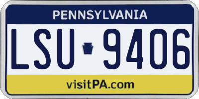 PA license plate LSU9406
