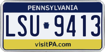 PA license plate LSU9413