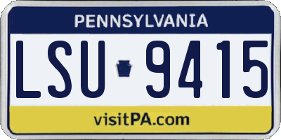 PA license plate LSU9415