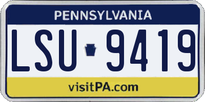 PA license plate LSU9419