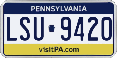 PA license plate LSU9420