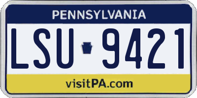 PA license plate LSU9421