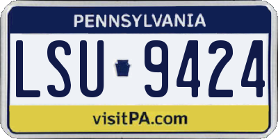 PA license plate LSU9424