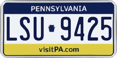 PA license plate LSU9425