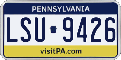 PA license plate LSU9426