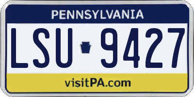 PA license plate LSU9427