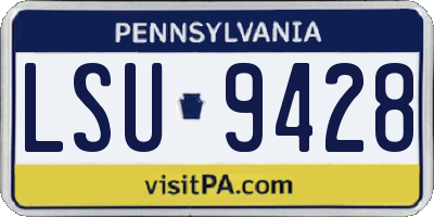 PA license plate LSU9428